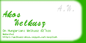 akos welkusz business card